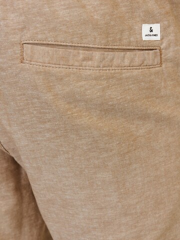 JACK & JONES Regular Pleat-Front Pants 'Kane Summer' in Brown