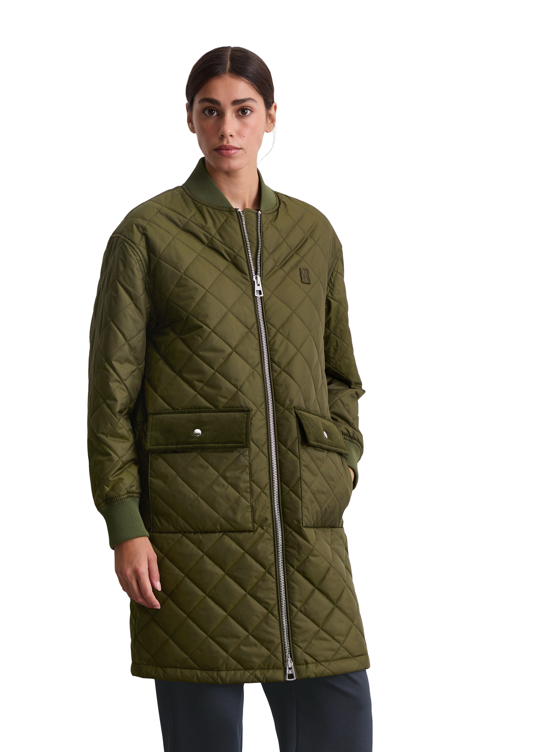 Marc O'Polo Between-seasons coat in Green: front