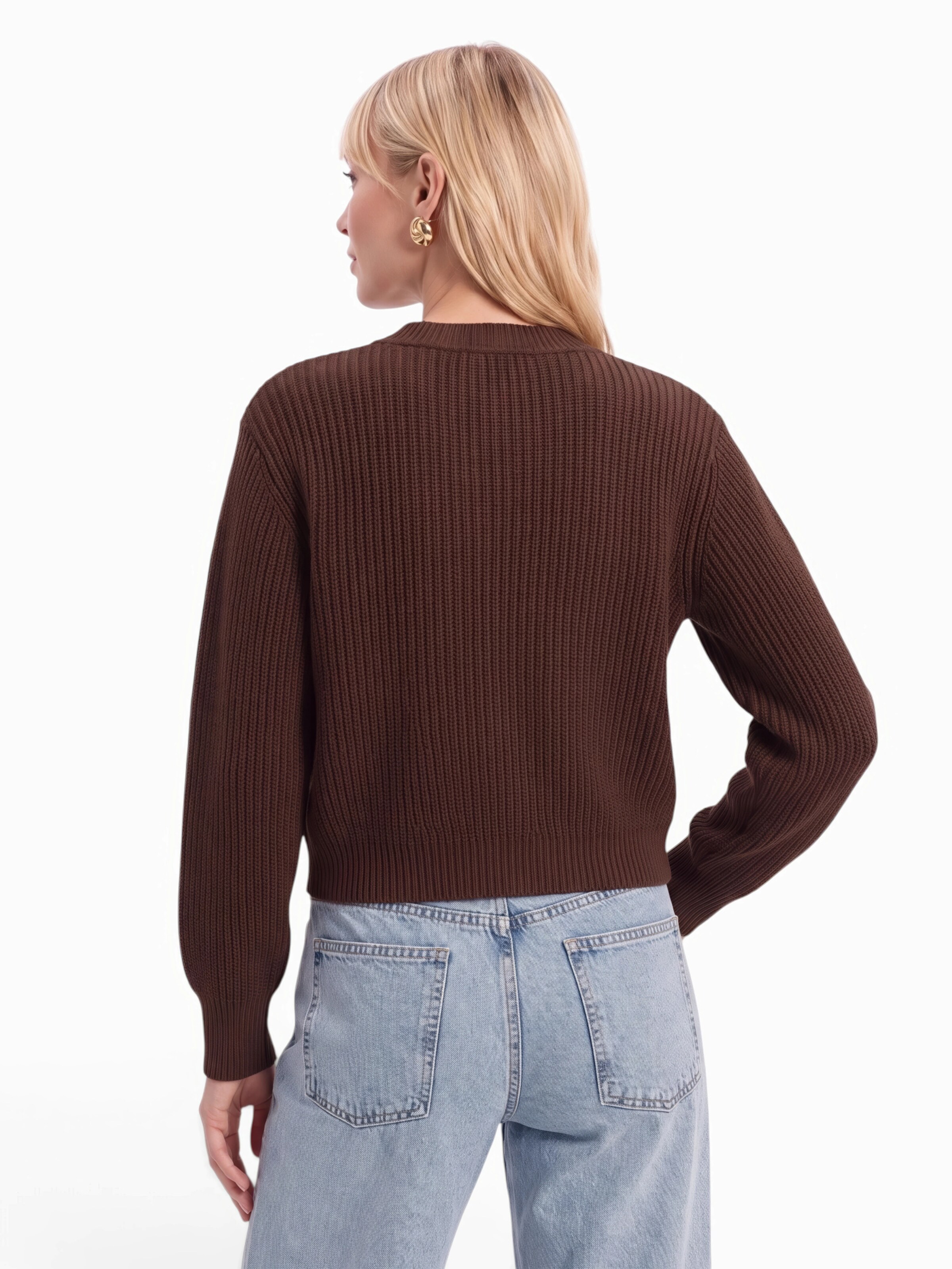 KAVAZI Gebreid vest in Bruin