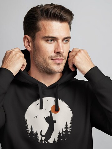 Neverless Sweatshirt 'Wald Katze'‌‌‌‌‌ in Schwarz