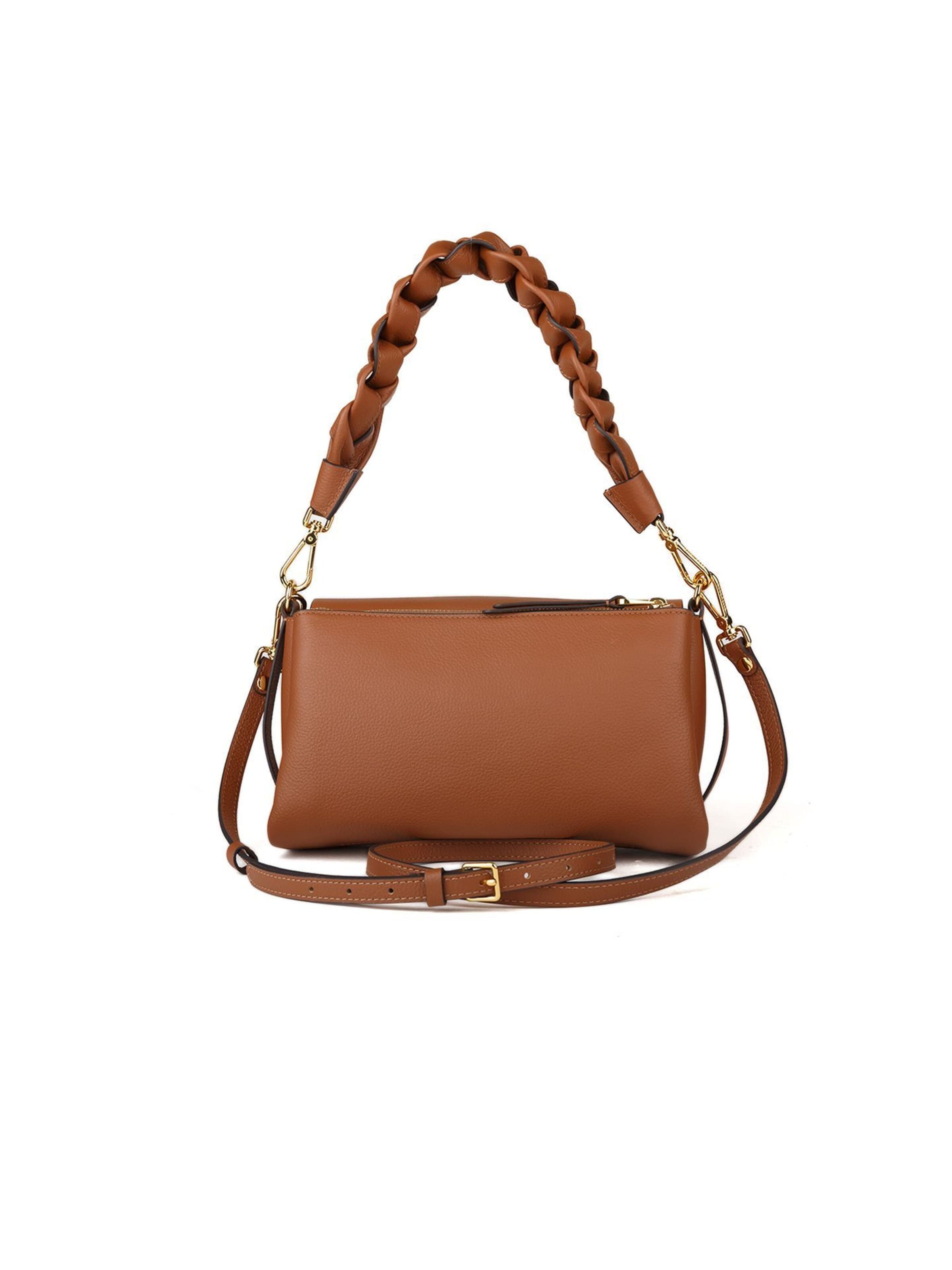 Coccinelle Handbag 'Boheme Grana Double Handbag Double Grainy Leather' in Brown