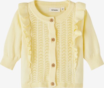 Lil ' Atelier Kids Плетена жилетка 'HIJA' в жълто: отпред