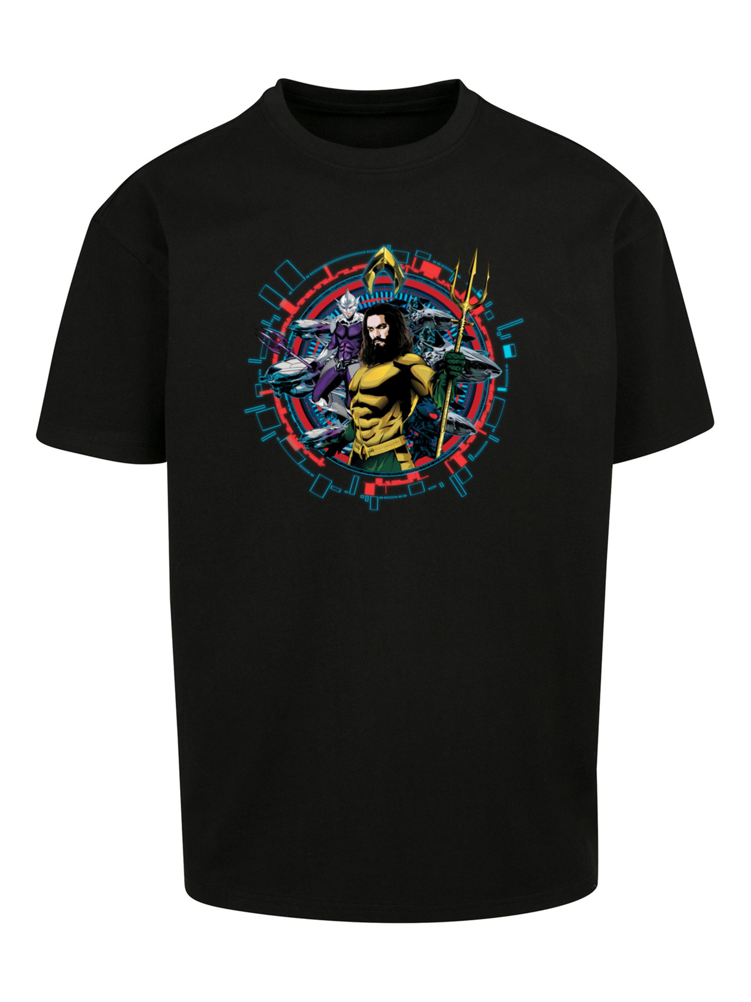 F4NT4STIC Shirt 'DC Comics Aquaman' in Black: front