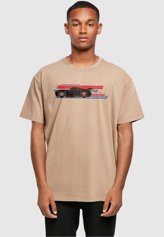 ABSOLUTE CULT T-Shirt 'Cars - Jackson Storm Stripes' in Braun: predná strana