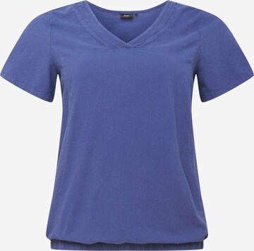 Zizzi Shirt 'JEASY' in Blauw: voorkant