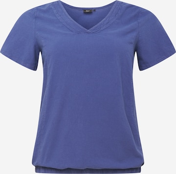 Zizzi Shirt 'JEASY' in Blue: front