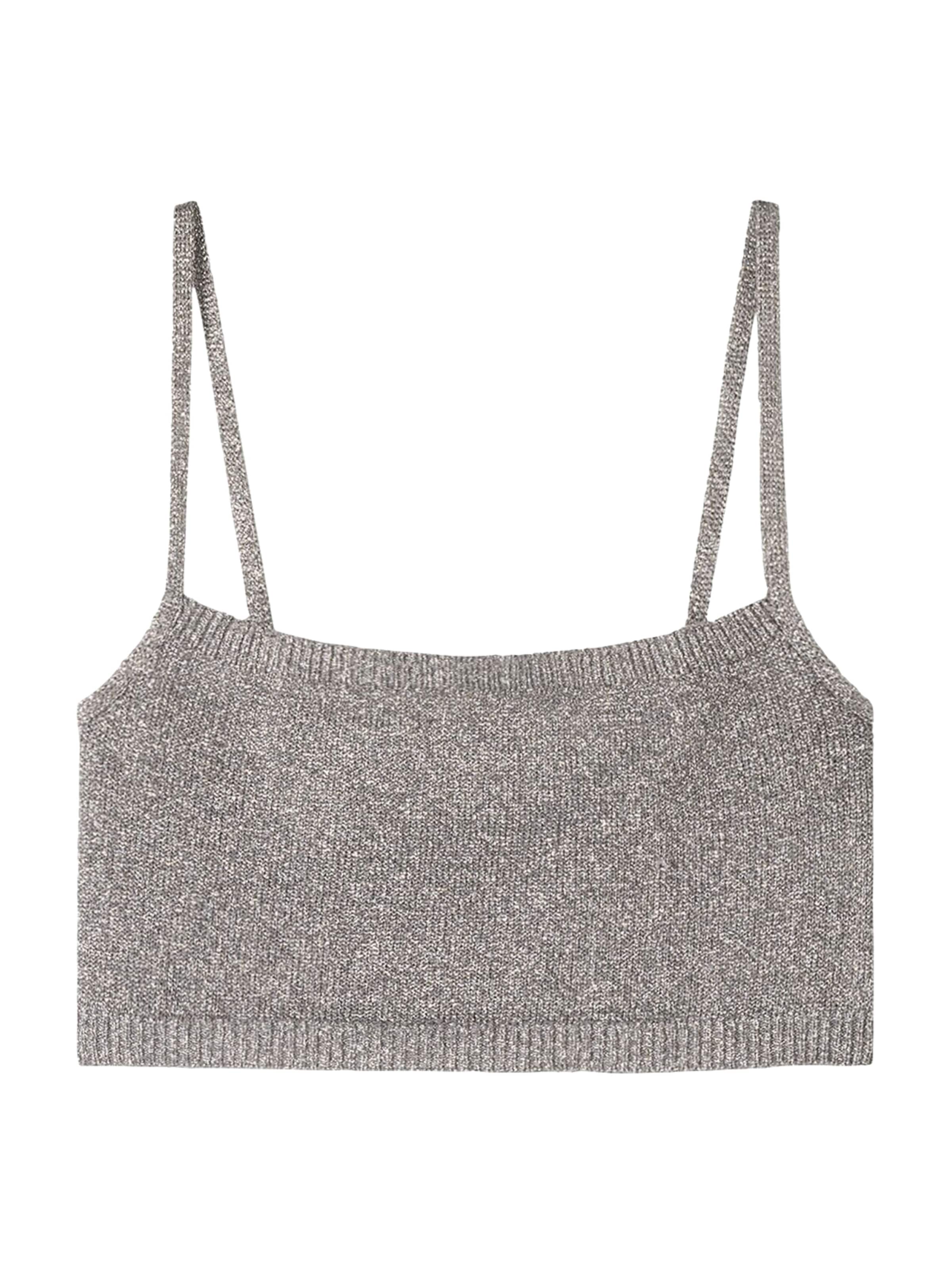 Bershka Knitted top in Silver: front