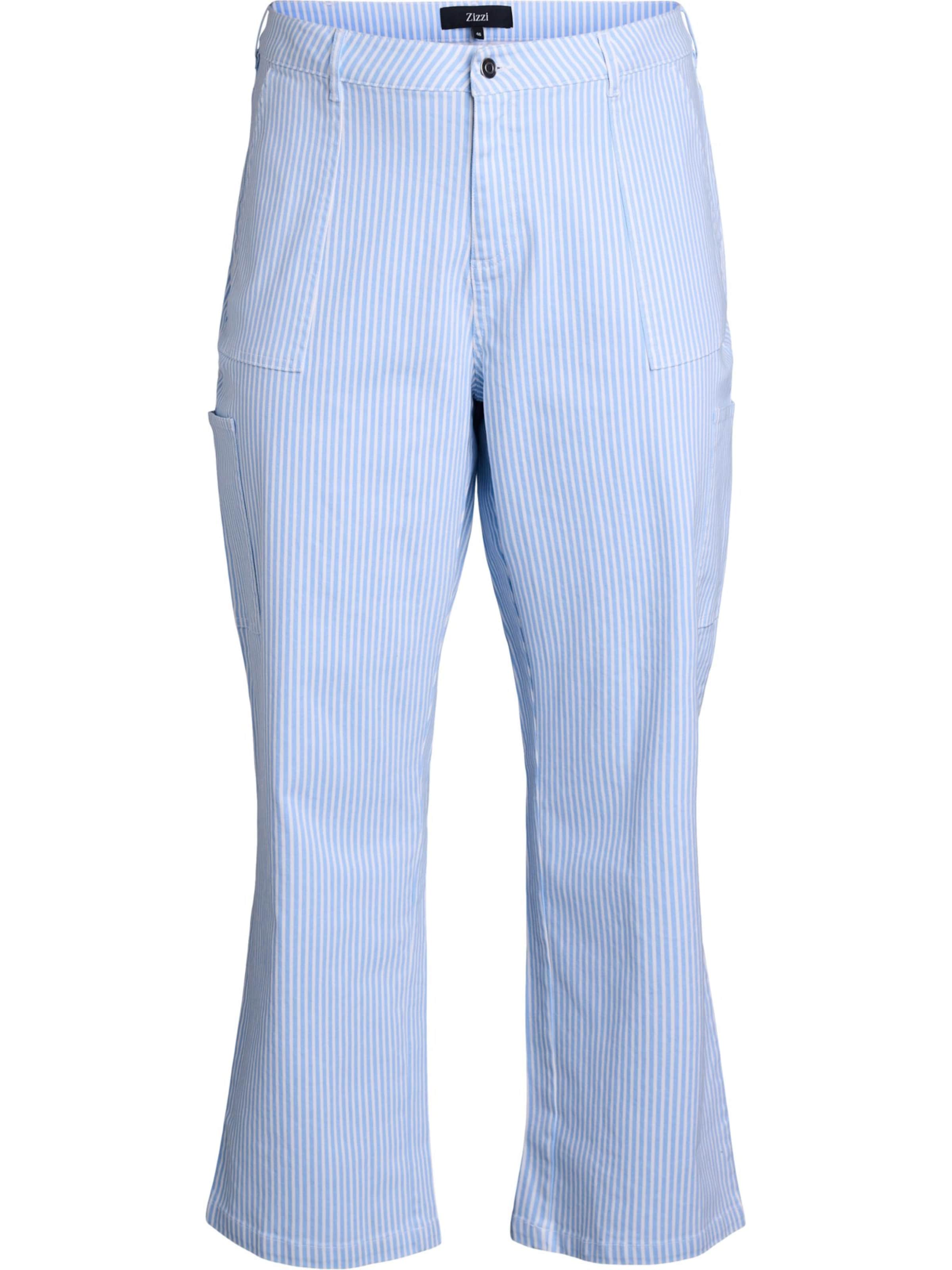 Zizzi Wide leg Cargojeans in Blauw: voorkant