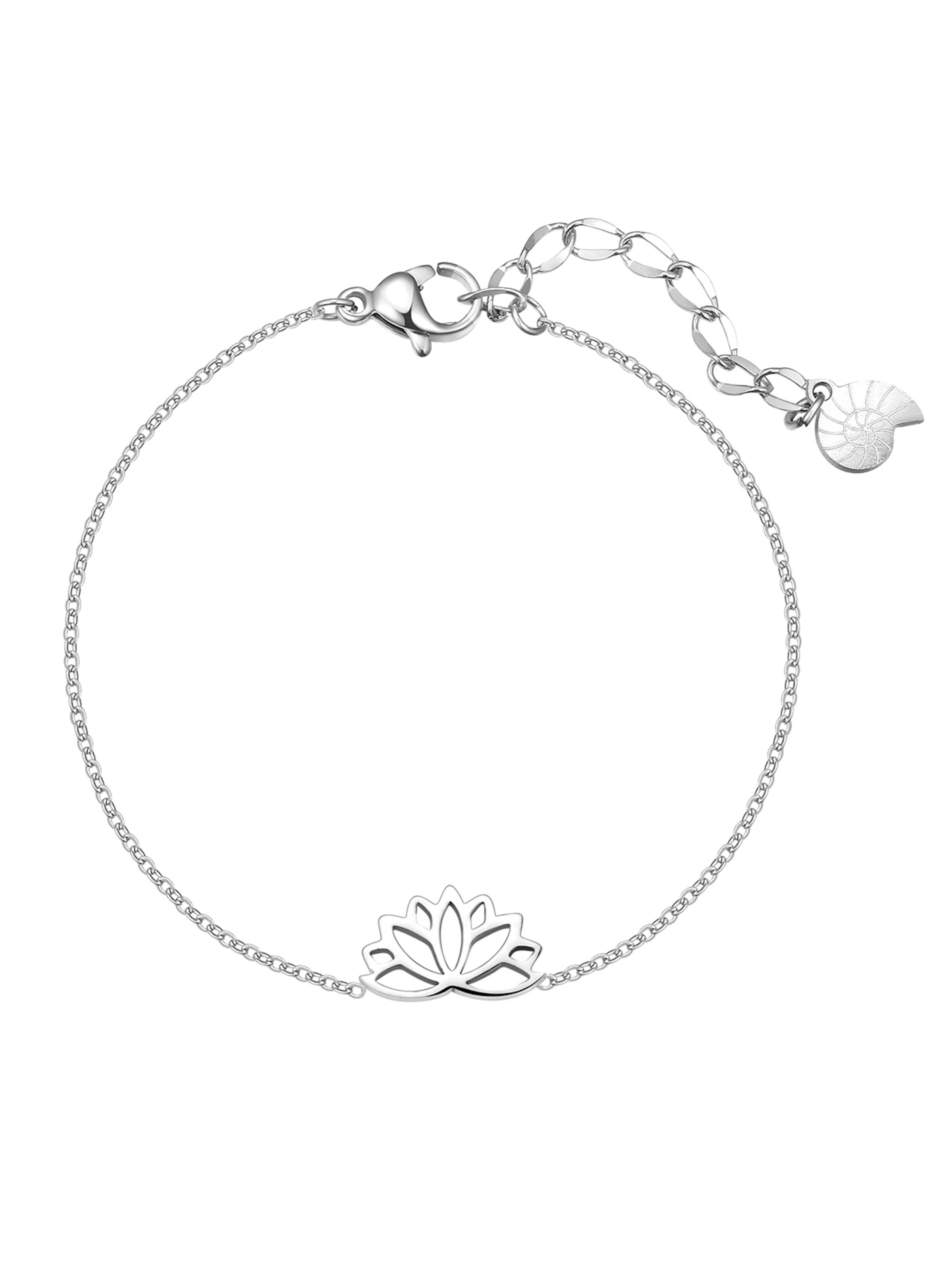Hey Happiness Armband 'Lotus' in Zilver: voorkant