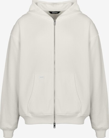 Squeqo Zip-Up Hoodie 'Cotton 435 GSM' in White: front