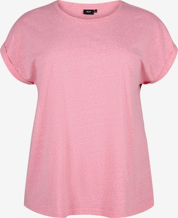 Zizzi T-Shirt 'VAVA' in Pink: predná strana