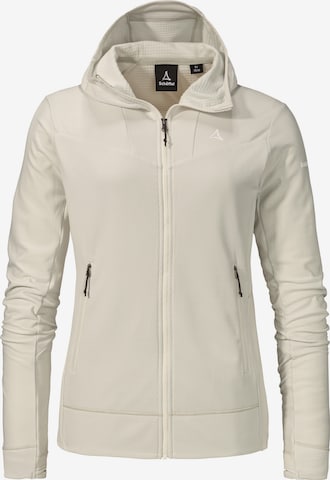 Schöffel Athletic fleece jacket 'Blaueis' in Beige: front