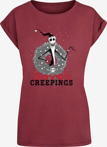 ABSOLUTE CULT T-Shirt 'The Nightmare Before Christmas - Seasons Creepings Wreath' in Rot: predná strana