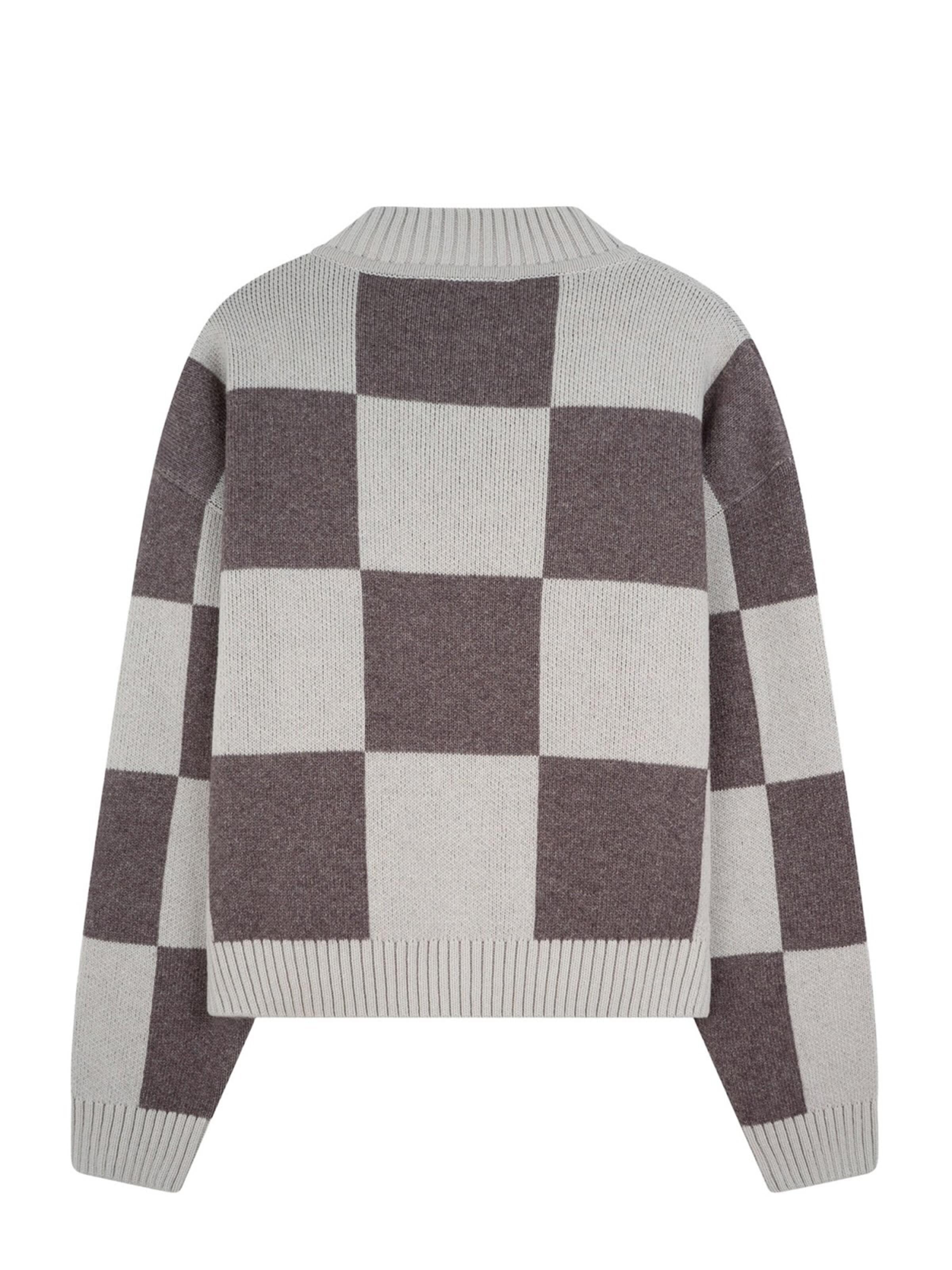 NOORLYS Pullover 'KARO'‌‌‌‌ in Grau