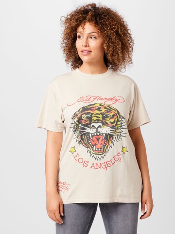 Ed Hardy Shirt in Beige: front