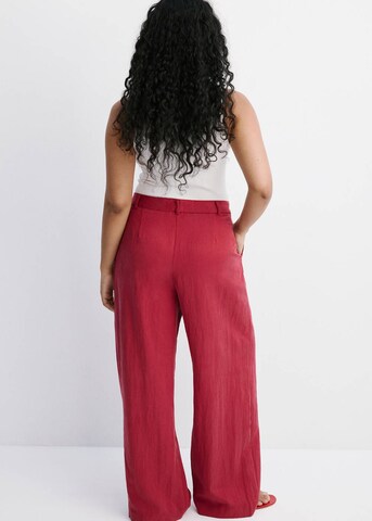 MANGOWide Leg/ Široke nogavice Hlače na crtu 'Bonnie' - crvena boja