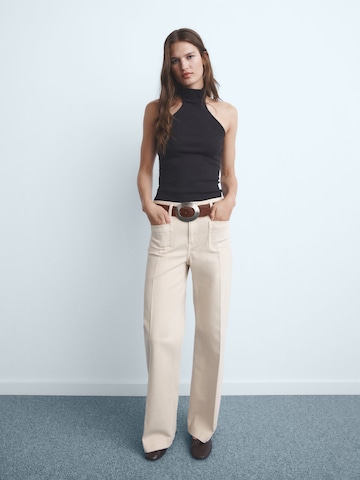 Wide leg Jeans 'JESSIE' de la MANGO pe bej