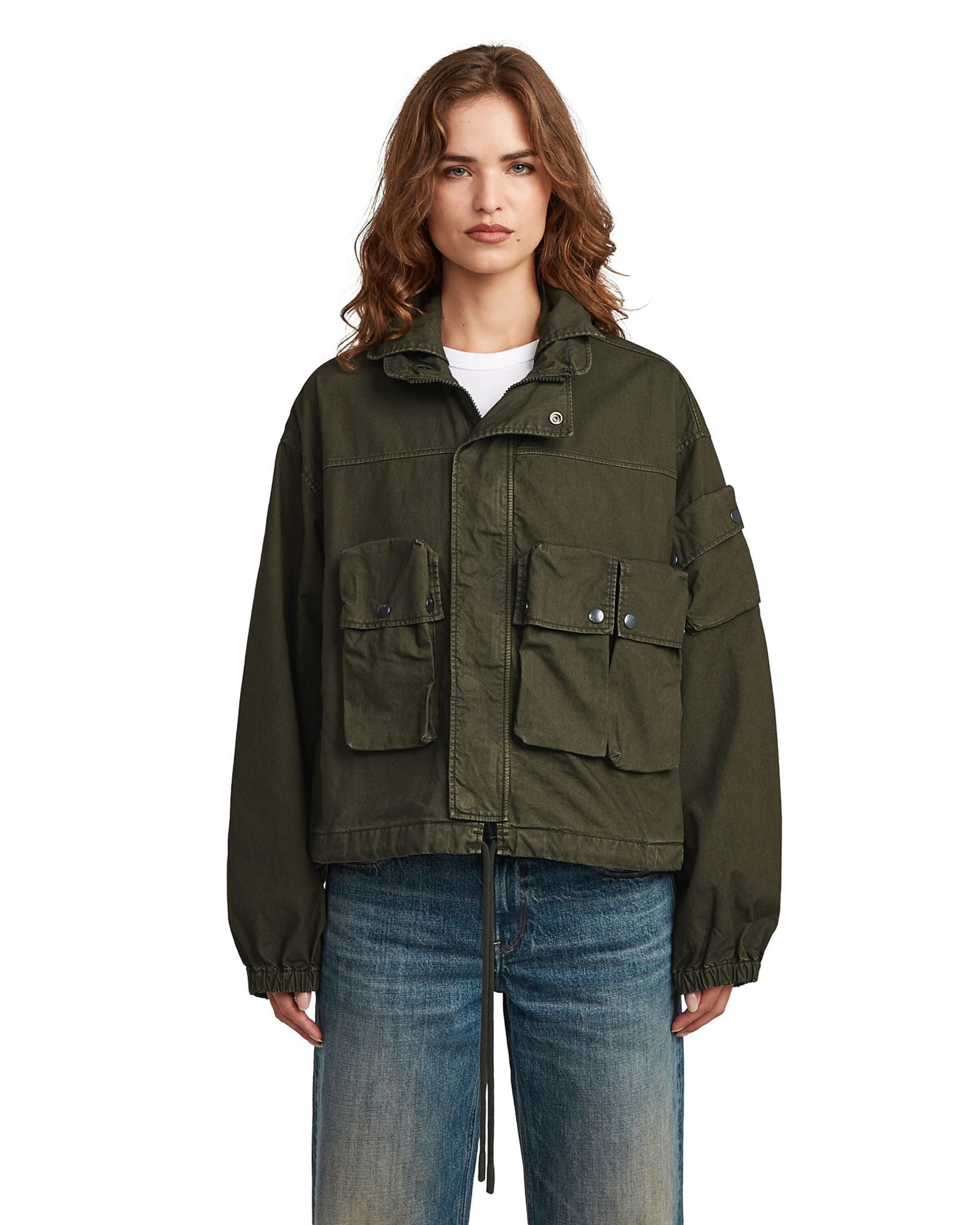 G-STAR Tussenjas 'Field Jacket' in Grijs: voorkant