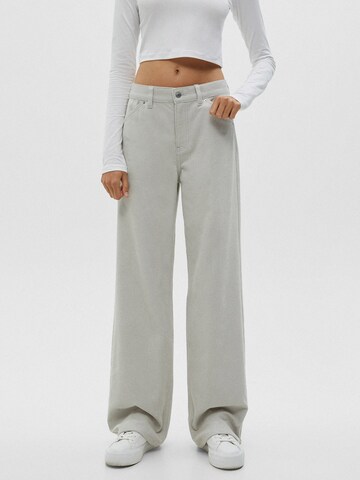 Pull&Bear Wide leg Broek in Grijs