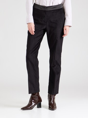 Regular Pantalon à plis COMMA en noir : devant
