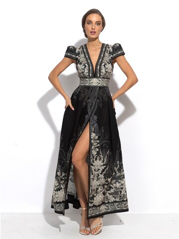JIORO Summer Dress 'FROZEN LOTUS' in Black