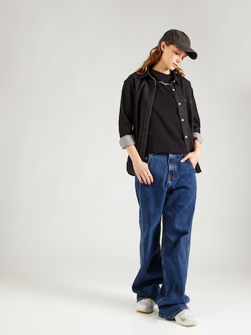 Tommy Jeans Shirt 'ESSENTIAL' in Zwart