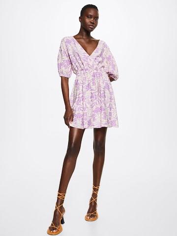 MANGO Letní šaty 'CORAL' – fialová