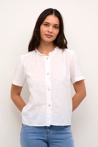 Cream Blouse in Wit: voorkant