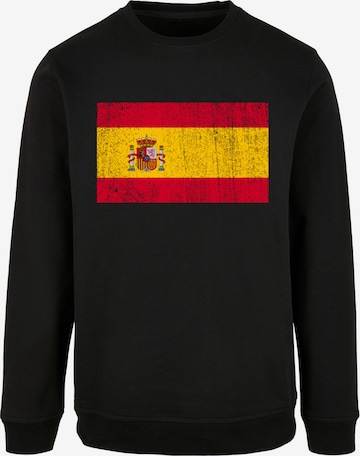 F4NT4STIC Sweatshirt 'Spain Spanien Flagge' in Schwarz: Vorderseite