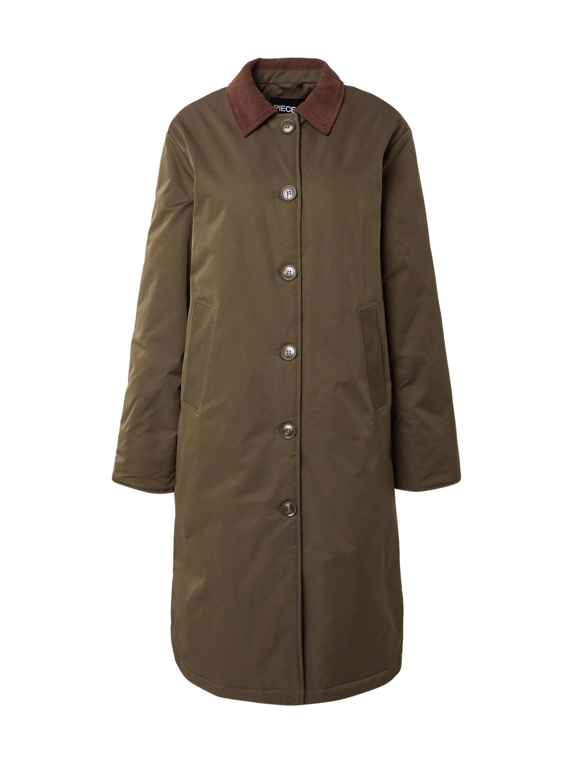 PIECES Between-Seasons Coat 'PCJORMA' in Green: front