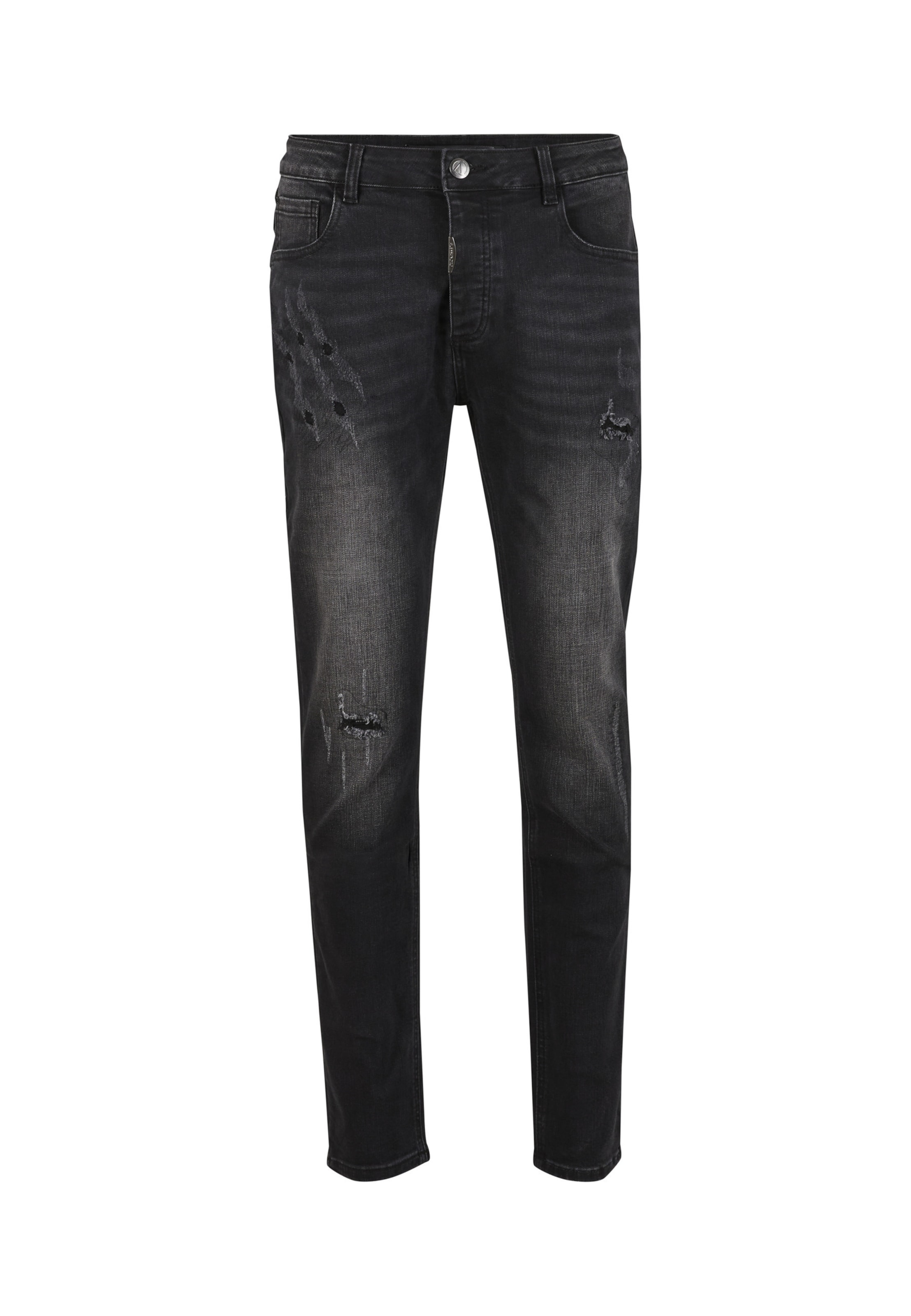 Alessandro Zavetti Slimfit Jeansy 'Artiglio' w kolorze czarny: przód