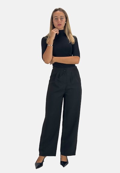 Elara Pleat-Front Pants in 40 in Black, Item view