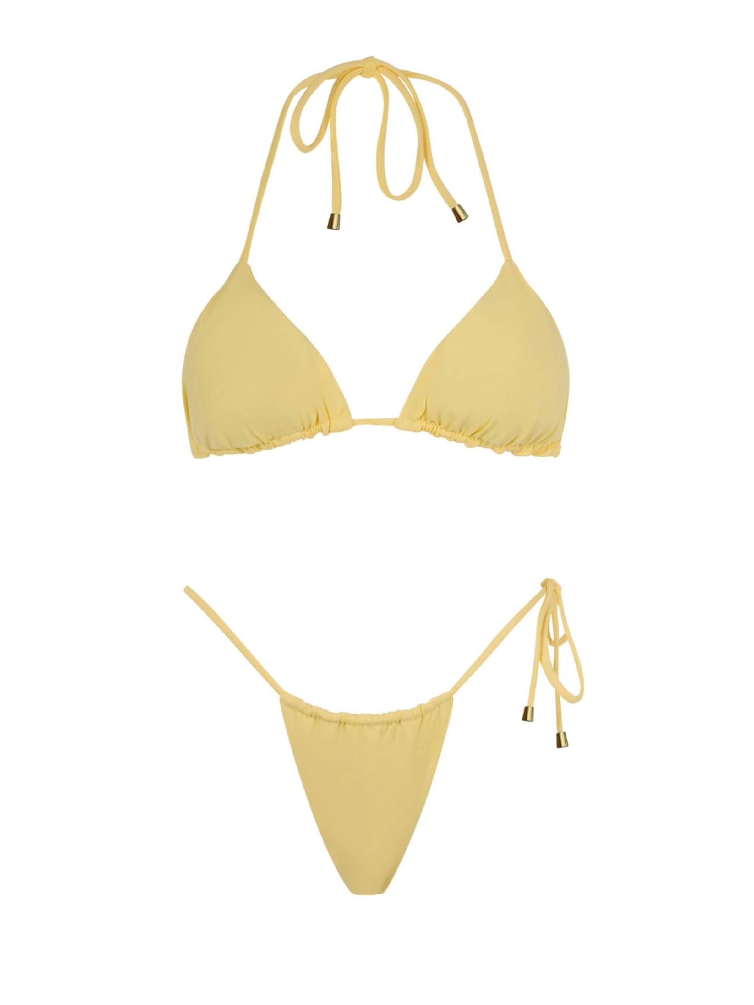 Acuarela Brand Triangle Bikini 'Rio Triangle Bikini Set' in Yellow: front