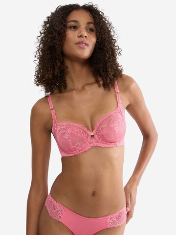 TRIUMPH Balconette Bra 'Florale Wild Peony Florale' in Pink: front