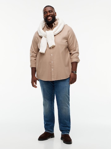 TOMMY HILFIGER Comfort fit Overhemd 'Flex' in Beige