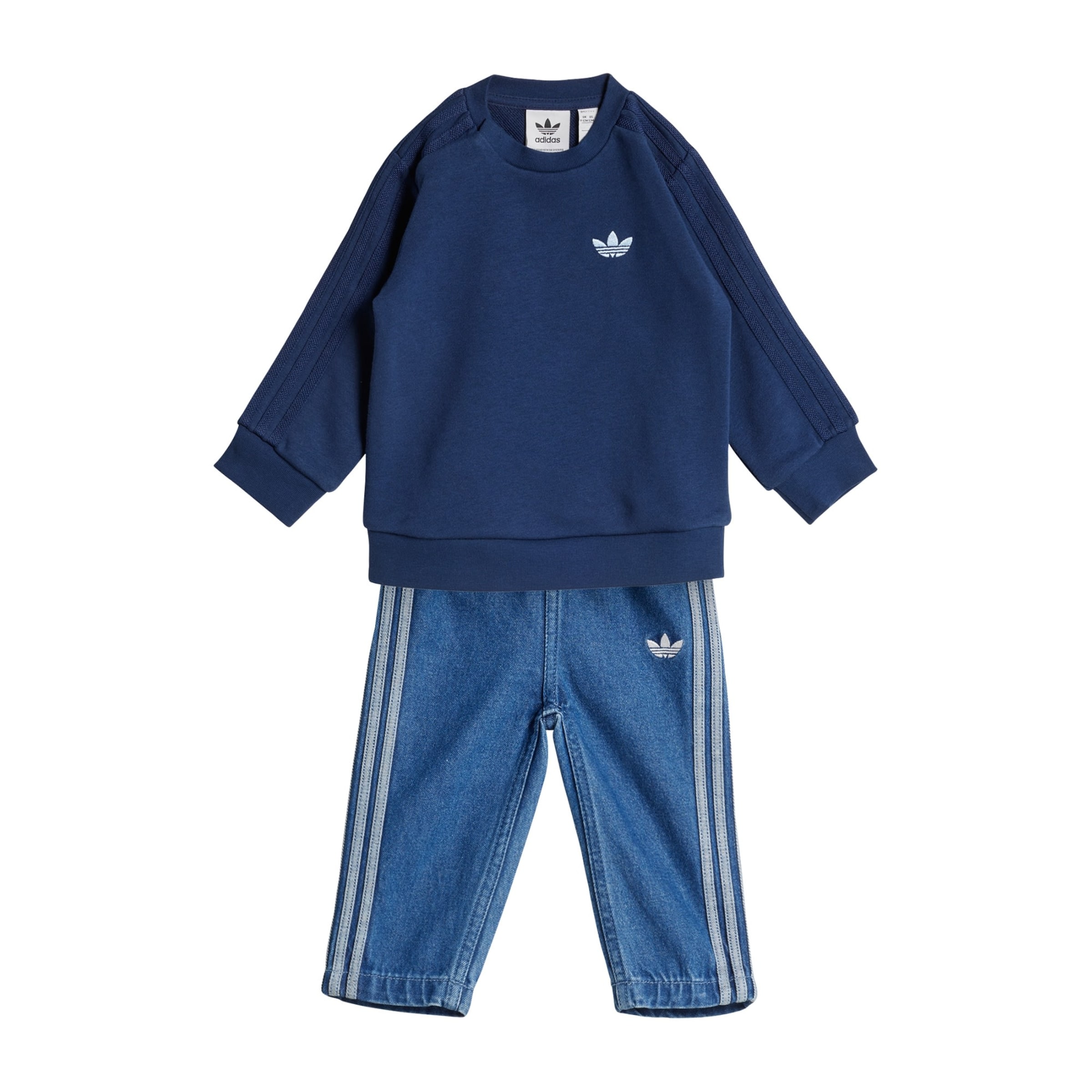 ADIDAS ORIGINALS Комплект 'Denim Crew Set' в синьо: отпред