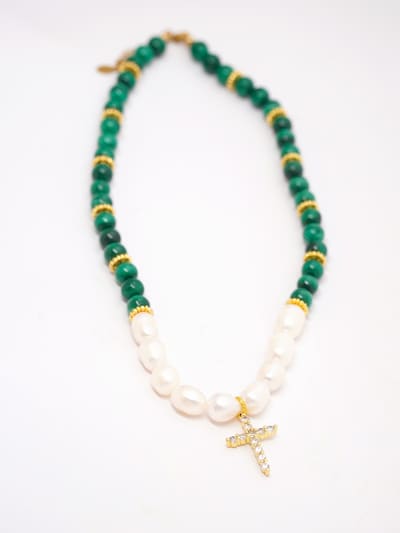 Secret Stones Kette 'Necklace the magic of change' in dunkelgrün, Produktansicht