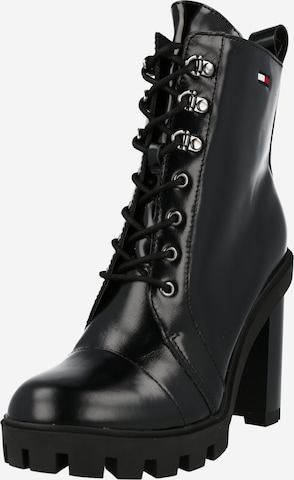 Tommy Jeans Lace-Up Ankle Boots 'ALEK' in Black: front