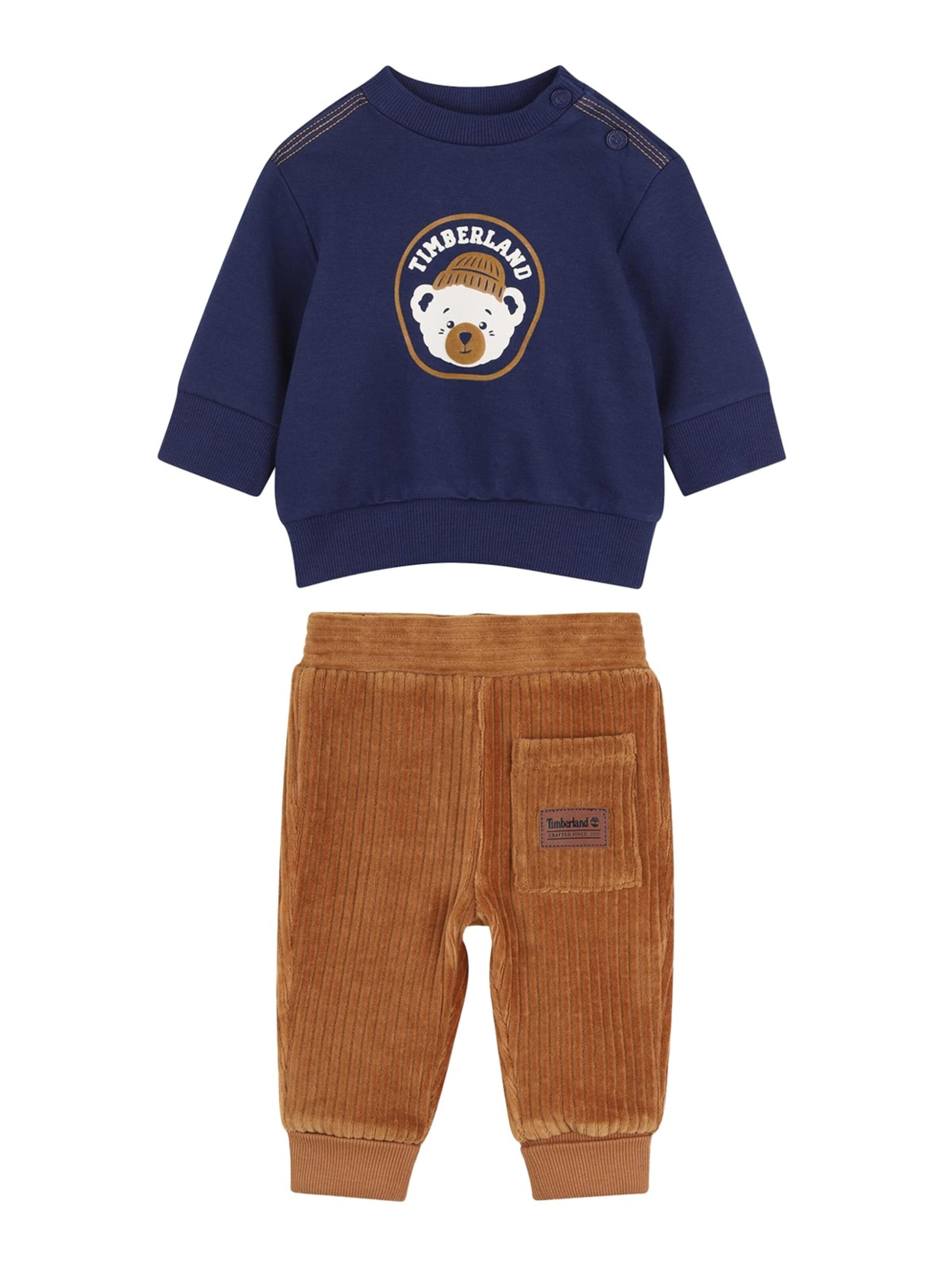 Set 'Completo blu-marrone per neonato' di TIMBERLAND in blu: frontale