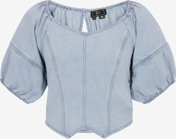 faina - Blusa en azul: frente