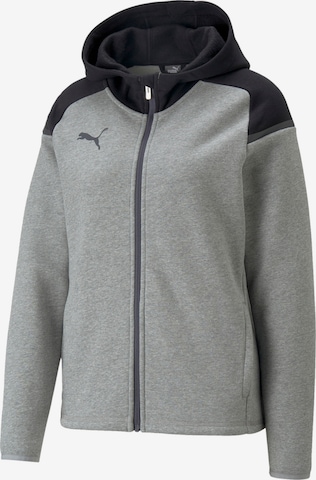 PUMA Athletic Zip-Up Hoodie in Grey: front