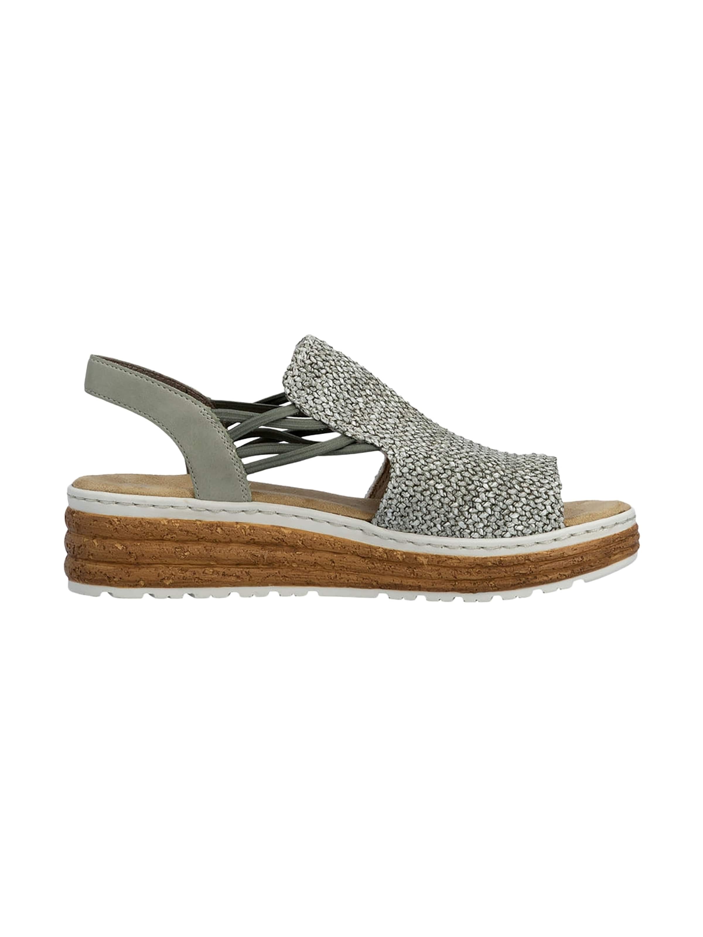 Sandales 'Santiago Sandalen mit Keilabsatz und Gummizug' Rieker en vert