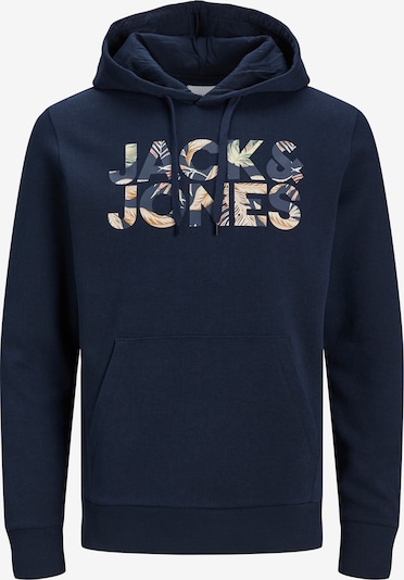 S dydžio Megztinis be užsegimo 'JJEJeff' iš JACK & JONES, spalva – tamsiai mėlyna / žalia / abrikosų spalva / balta, Prekių apžvalga