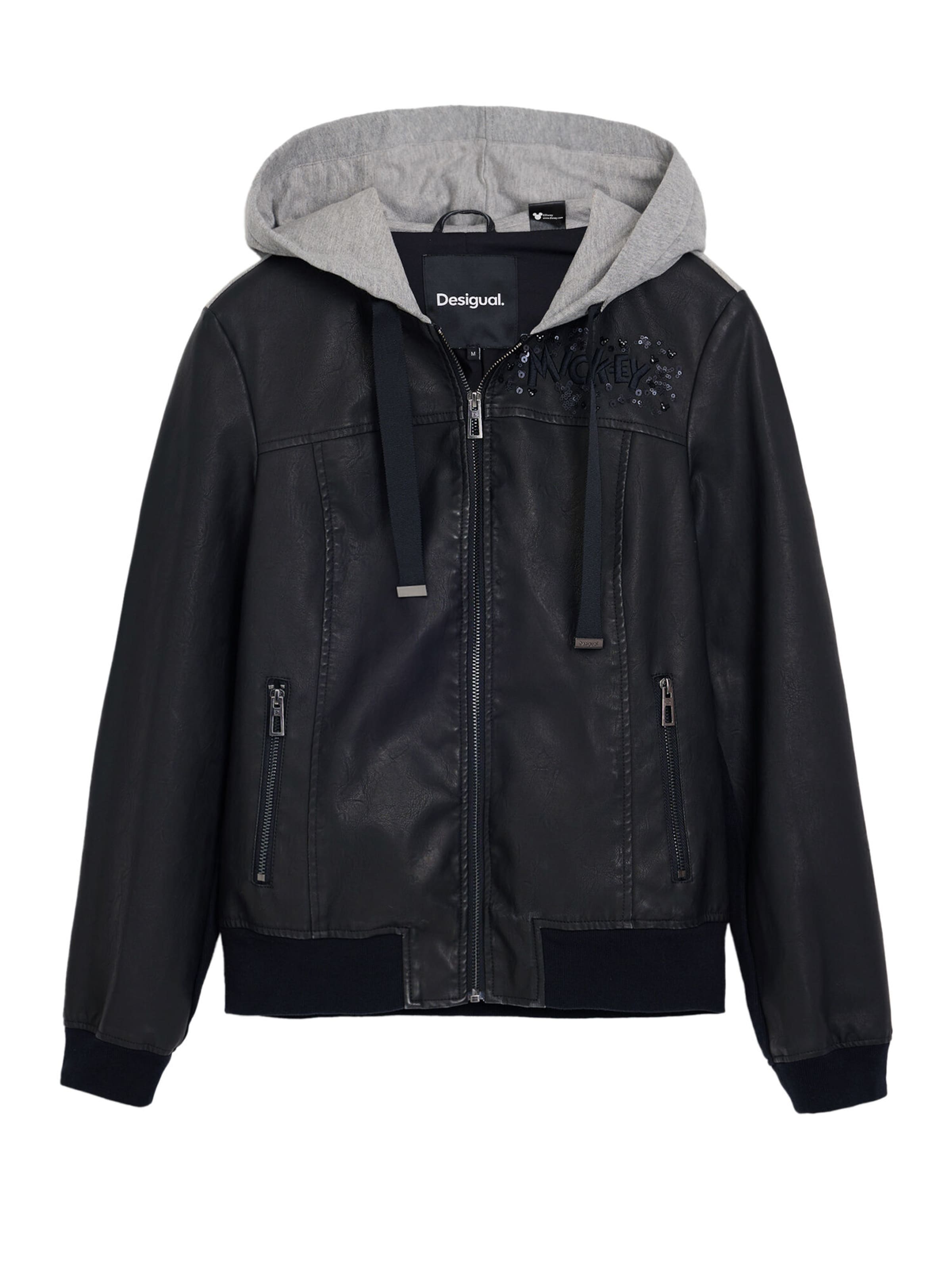 Damen Lederjacken Desigual Lederjacke Braun Kombinierte Jacke In