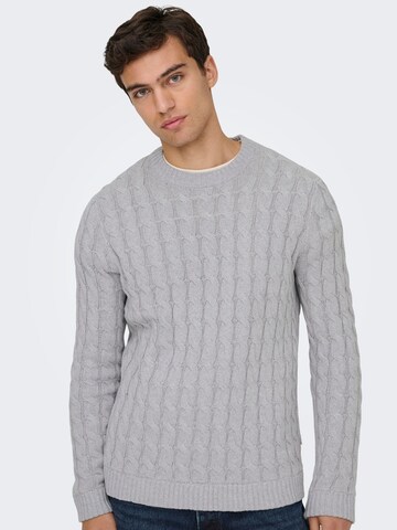 Only & Sons Pullover 'ONSKicher' in Grau