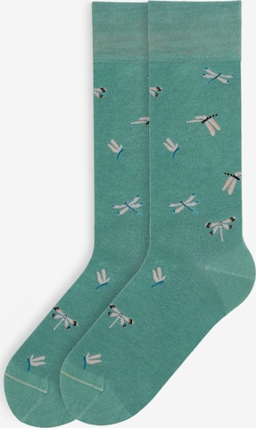 Von Jungfeld Socks 'Signature Icons' in Green: front