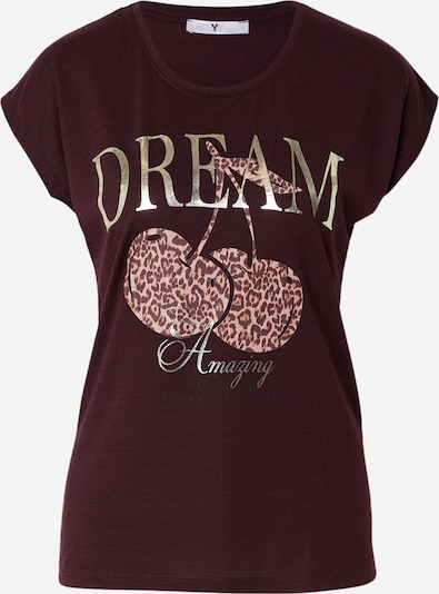 Marškinėliai 'Ch44erry' iš Hailys, spalva – smėlio spalva / tamsiai ruda / Auksas / vyno raudona spalva, Prekių apžvalga