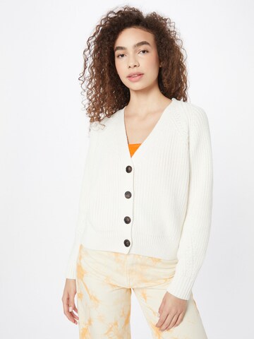 Superdry Knit Cardigan in White: front