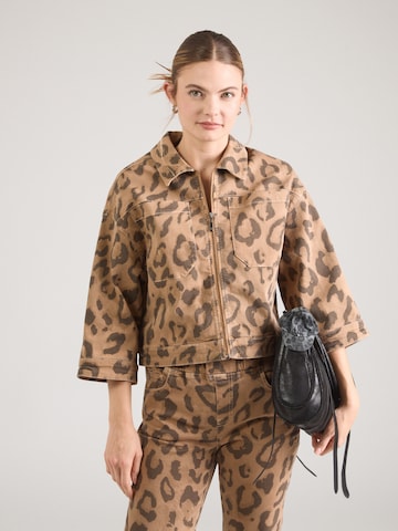 Giacca di mezza stagione di monari in marrone: frontale