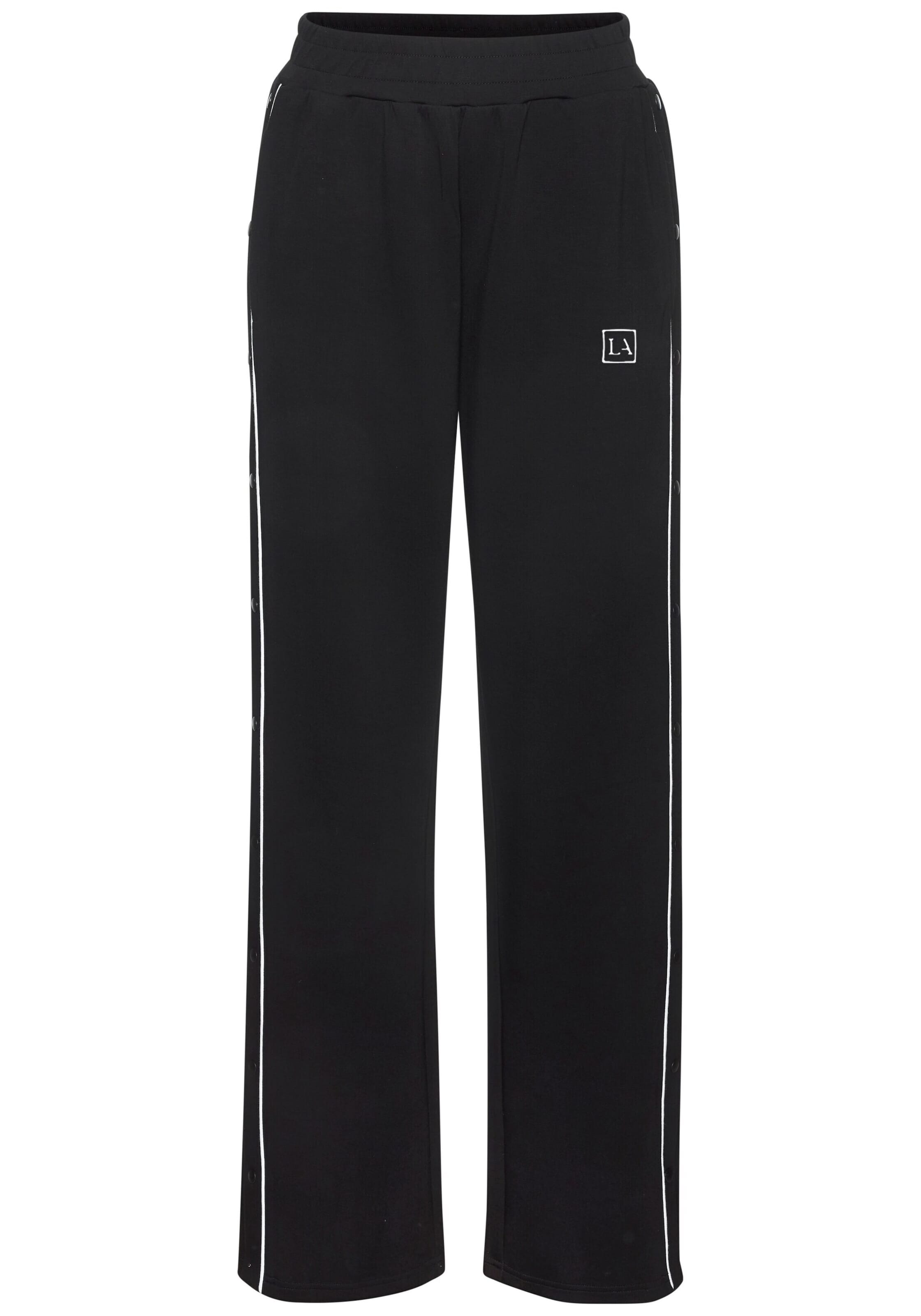 LASCANA ACTIVE - Pierna ancha Pantalón deportivo en negro: frente